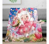 YVASPQRTW Sheep Flower 3D Printed Throw Blanket Microfiber Soft Sofa