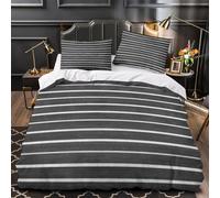 YVASPQRTW Striped pattern 3D Pattern Duvet Cover 3pc Premium Microfibre Concealed Modern minimalist design Duvet Cover 2 Pillowcases Lightweight Stain-Resistant Teens Young Adults Single (135x200cm)