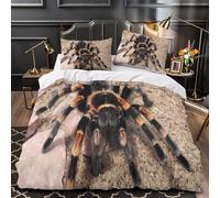 YVASPQRTW Tarantula spider 3D Digital Print Duvet Insert Cover 3-Piece Microfiber Lightweight Breathable Comforter Cover 2 Pillowcases Hidden Zipper Bed Set Girls Bedroom Single（140x200cm）