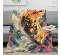 YVASPQRTW Tiger Wave 3D Printed Microfiber Throw Blanket