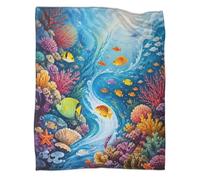 YVASPQRTW Tropical Fish Coral 3D Printed Microfiber Throw Blanket