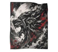 YVASPQRTW Wolf Moon 3D Printed Throw Blanket Microfiber Soft Sofa