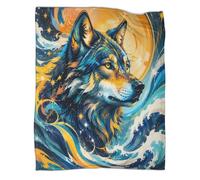 YVASPQRTW Wolf Wave 3D Printed Microfiber Throw Blanket