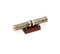 YVCrafts Brass Wedding Kaleidoscope with Wood Stand Vintage Collectible Handheld Scope Unique Anniversary Wedding Gift Natural Brass 1 Piece 24 cm × 4 cm 499 g