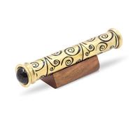 YVCrafts Handmade Brass Teleidoscope Vintage Style Kaleidoscope for Adults, Explore Endless Colour with Wooden Display Stand - A Unique Gift for Son, Daughter, Grandson
