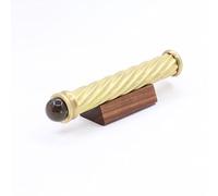 YVCrafts Vintage Brass Spiral Teleidoscope - Handmade Kaleidoscope Optical Toy with Wooden Stand - Unique Gift for Husband, Graduation, Retirement & Christmas - 17.8×2.5×2.5 cm - 250 g - 1 pc