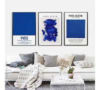 Yves Klein Frence Art Print Vintage Canvas Poster Nordic Blue Abstract Wall Painting Simple Color Picture Home Decor15.7”x 23.6”(40x60cm)x3 No frame
