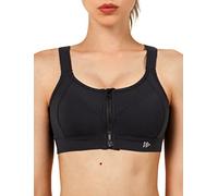 Yvette Adjustable Sports Bras for Women High Impact Support - Zip Front Sports Bra Plus Size Wireless for Running Workout, Black, XL/Plus