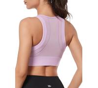 Yvette High Impact Sports Bras for Women Large Bust High Support Zip Front Closure Sports Bra for Running, Purple, Medium More