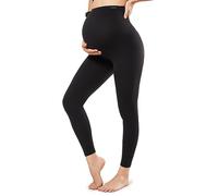 Yvette Maternity Leggings Over The Belly High Waisted Stretch Pregnancy Yoga Pants Non See-Through Buttery Soft, Black, XXXL