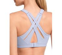 Yvette Sports Bra High Impact Adjustable Criss Cross Back, Full Support for Large Bust No Bounce, Purple, XX-Large plus