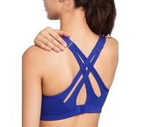 Yvette Sports Bra High Impact Adjustable Criss Cross Back, Full Support for Large Bust No Bounce, Royal Blue, Medium More