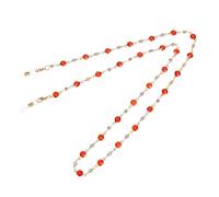 Yvey Colorful Beaded Eyeglass Chains for Women - Sunglasses, Spectacle, and Reading Glasses Neck Cord Strap Holder, Beads Chain -Red, S