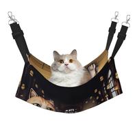 YVNKHKU A Cute Steampunk Tabby cat Reversible Cat Hammock Hanging Soft Breathable Pet Cage Adjustable Bed for Kitten Puppy or Small Large