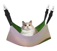 YVNKHKU A Hill Covered in Green Grass Reversible Cat Hammock Hanging Soft Breathable Pet Cage Adjustable Bed for Kitten Puppy or Small Medium