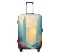 YVNKHKU A lively little river Stretchable Suitcase Cover - Durable, Anti-Scratch, Fits 18-32 Inch Luggage, Easy Wash & Travel Protection, Black, L