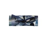YVNKHKU Adorable Baby Bowknot Headband Unique Personalized Pattern Soft Polyester Baby Hair Accessories Orca Ocean Breach