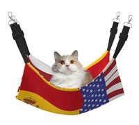 YVNKHKU American Spain Flag Reversible Cat Hammock Hanging Soft Breathable Pet Cage Adjustable Bed for Kitten Puppy or Small Medium