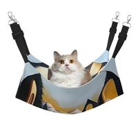 YVNKHKU Black and White Grid Village Reversible Cat Hammock Hanging Soft Breathable Pet Cage Adjustable Bed for Kitten Puppy or Small Medium