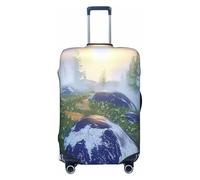 YVNKHKU boreal forest Stretchable Suitcase Cover - Durable, Anti-Scratch, Fits 18-32 Inch Luggage, Easy Wash & Travel Protection, Black, L