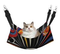 YVNKHKU Circus Background, Retro Futurism Reversible Cat Hammock Hanging Soft Breathable Pet Cage Adjustable Bed for Kitten Puppy or Small Medium