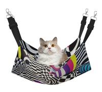 YVNKHKU Complex Psychedelic patterns1 Reversible Cat Hammock Hanging Soft Breathable Pet Cage Adjustable Bed for Kitten Puppy or Small Large