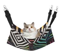 YVNKHKU Dangerous Stripes Reversible Cat Hammock Hanging Soft Breathable Pet Cage Adjustable Bed for Kitten Puppy or Small Large