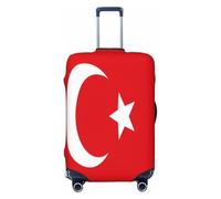 YVNKHKU Flag of Turkey Stretchable Suitcase Cover - Durable, Anti-Scratch, Fits 18-32 Inch Luggage, Easy Wash & Travel Protection, Black, S