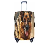 YVNKHKU German shepherds Stretchable Suitcase Cover - Durable, Anti-Scratch, Fits 18-32 Inch Luggage, Easy Wash & Travel Protection, Black, XL