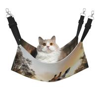 YVNKHKU Giraffes on The Lake Reversible Cat Hammock Hanging Soft Breathable Pet Cage Adjustable Bed for Kitten Puppy or Small Large