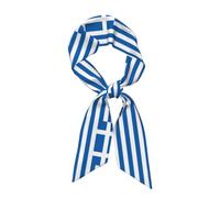 YVNKHKU Greek flag pattern Silk Like Head Scarf Women's Fashion Square Neck Satin Scarfs for Bag Hair Scarves Gift 46.9inch x 3.1inch, Black, One Size