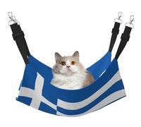 YVNKHKU Greek Flag Reversible Cat Hammock Hanging Soft Breathable Pet Cage Adjustable Bed for Kitten Puppy or Small Medium