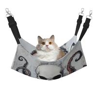 YVNKHKU Half Skull, Half face Reversible Cat Hammock Hanging Soft Breathable Pet Cage Adjustable Bed for Kitten Puppy or Small Large