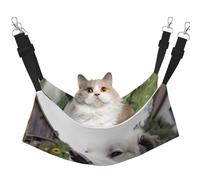 YVNKHKU Happy Little Dog Reversible Cat Hammock Hanging Soft Breathable Pet Cage Adjustable Bed for Kitten Puppy or Small Medium
