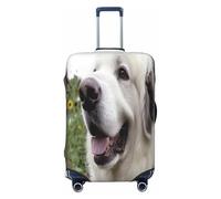 YVNKHKU Happy little dog Stretchable Suitcase Cover - Durable, Anti-Scratch, Fits 18-32 Inch Luggage, Easy Wash & Travel Protection, Black, XL