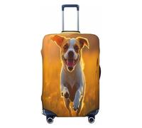 YVNKHKU Happy little dog1 Stretchable Suitcase Cover - Durable, Anti-Scratch, Fits 18-32 Inch Luggage, Easy Wash & Travel Protection, Black, S