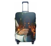 YVNKHKU Heaven's Gate Stretchable Suitcase Cover - Durable, Anti-Scratch, Fits 18-32 Inch Luggage, Easy Wash & Travel Protection, Black, S
