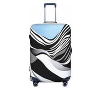 YVNKHKU Hills and Oceans Stretchable Suitcase Cover - Durable, Anti-Scratch, Fits 18-32 Inch Luggage, Easy Wash & Travel Protection, Black, S