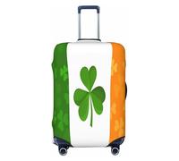 YVNKHKU irish flag Stretchable Suitcase Cover - Durable, Anti-Scratch, Fits 18-32 Inch Luggage, Easy Wash & Travel Protection, Black, L