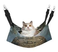 YVNKHKU Iron arc gate Pattern Reversible Cat Hammock Hanging Soft Breathable Pet Cage Adjustable Bed for Kitten Puppy or Small Medium