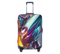 YVNKHKU Liquid splashing, rocket spacecraft Stretchable Suitcase Cover - Durable, Anti-Scratch, Fits 18-32 Inch Luggage, Easy Wash & Travel Protection, Black, L