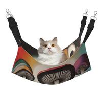 YVNKHKU Magic Mushroom Reversible Cat Hammock Hanging Soft Breathable Pet Cage Adjustable Bed for Kitten Puppy or Small Large