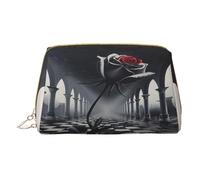 YVNKHKU Makeup Bag Women Toiletrie Showe Brush Skin Care Travel Organizer Purse Me Large Makeup Purse Accessories, Tote Chess and Roses, White, One Size