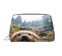 YVNKHKU Makeup Bag Women Toiletrie Showe Brush Skin Care Travel Organizer Purse Me Large Makeup Purse Accessories & ToteA lively little dog, White, One Size