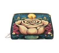 YVNKHKU Makeup Bag Women Toiletrie Showe Brush Skin Care Travel Organizer Purse Me Large Makeup Purse Accessories, Tote Gorgeous flowers, White, One Size
