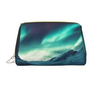 YVNKHKU Makeup Bag Women Toiletrie Showe Brush Skin Care Travel Organizer Purse Me Large Makeup Purse Accessories & ToteSnow Mountain Northern Lights, White, One Size