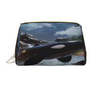 YVNKHKU Makeup Bag Women Toiletrie Showe Brush Skin Care Travel Organizer Purse Me Large Makeup Purse Accessories & ToteThe fusion of killer whales and forests, White, One Size