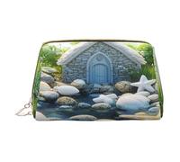 YVNKHKU Makeup Bag Women Toiletrie Showe Brush Skin Care Travel Organizer Purse Me Large Makeup Purse Accessories, Tote The church in fantasy, White, One Size