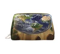 YVNKHKU Makeup Bag Women Toiletrie Showe Brush Skin Care Travel Organizer Purse Me Large Makeup Purse Accessories, Tote The Earth in the Mysterious Church, White, One Size