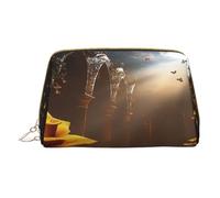 YVNKHKU Makeup Bag Women Toiletrie Showe Brush Skin Care Travel Organizer Purse Me Large Makeup Purse Accessories, Tote Golden Heavenly Light, Rose Background, White, One Size